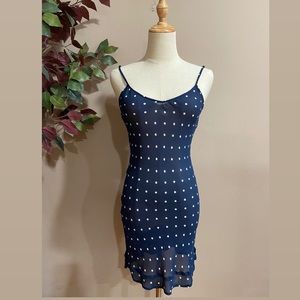 Reformation Blue White Polka Dot Mini Dress